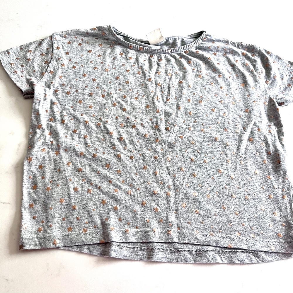 Zara girls boxy gold star top size 8